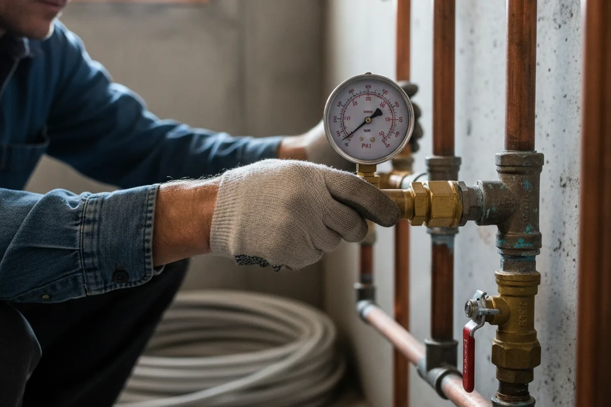 Pressure testing a repaired line during Water Line Repair in White